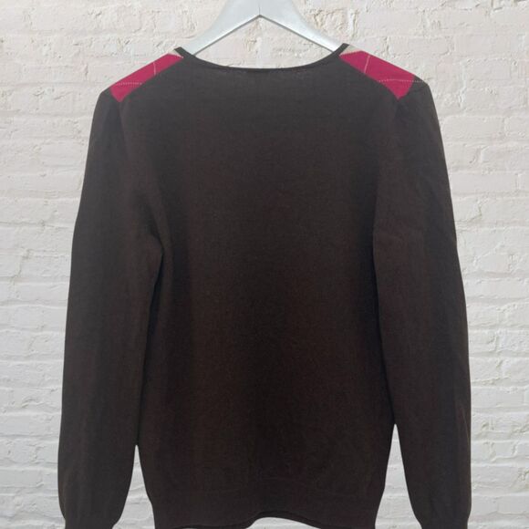 J.Crew Argyle Wool/Cashmere Sweater L - Picture 3 of 13